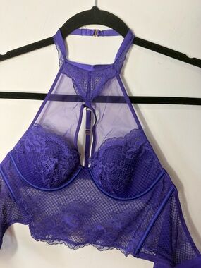 Victoria's Secret Purple Lace Halter Bralette